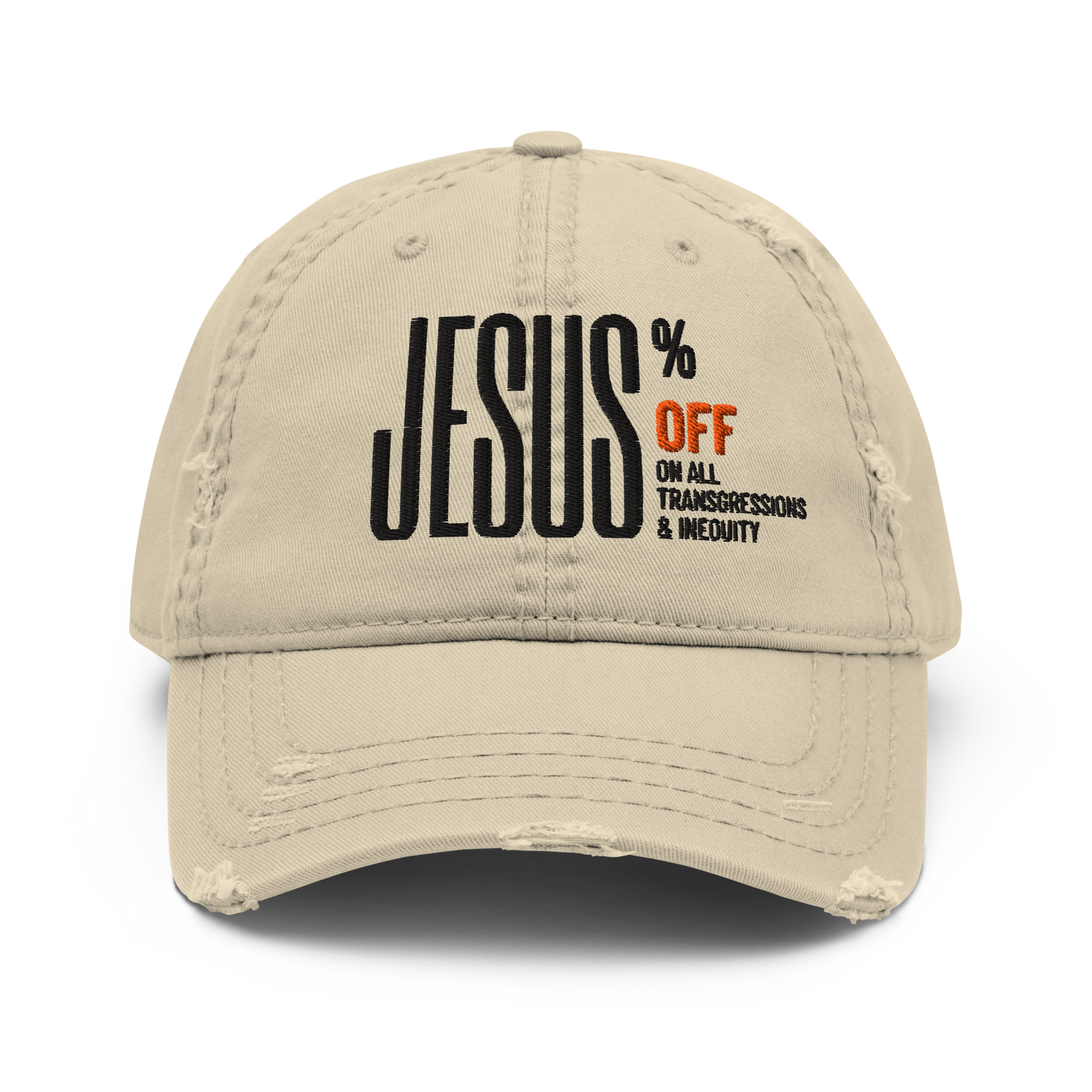 SUFFICIENT GRACE Distressed Dad Hat