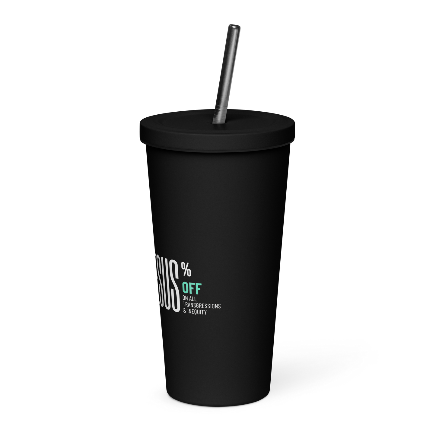 SUFFICIENT GRACE Insulated tumbler with a straw