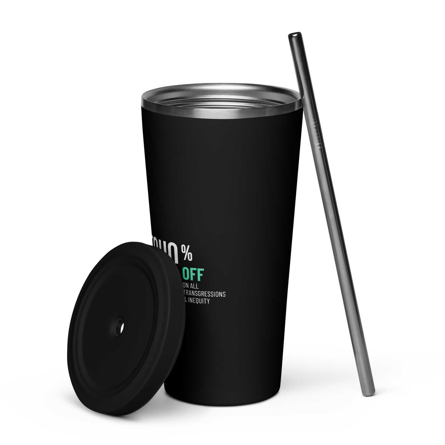 SUFFICIENT GRACE Insulated tumbler with a straw