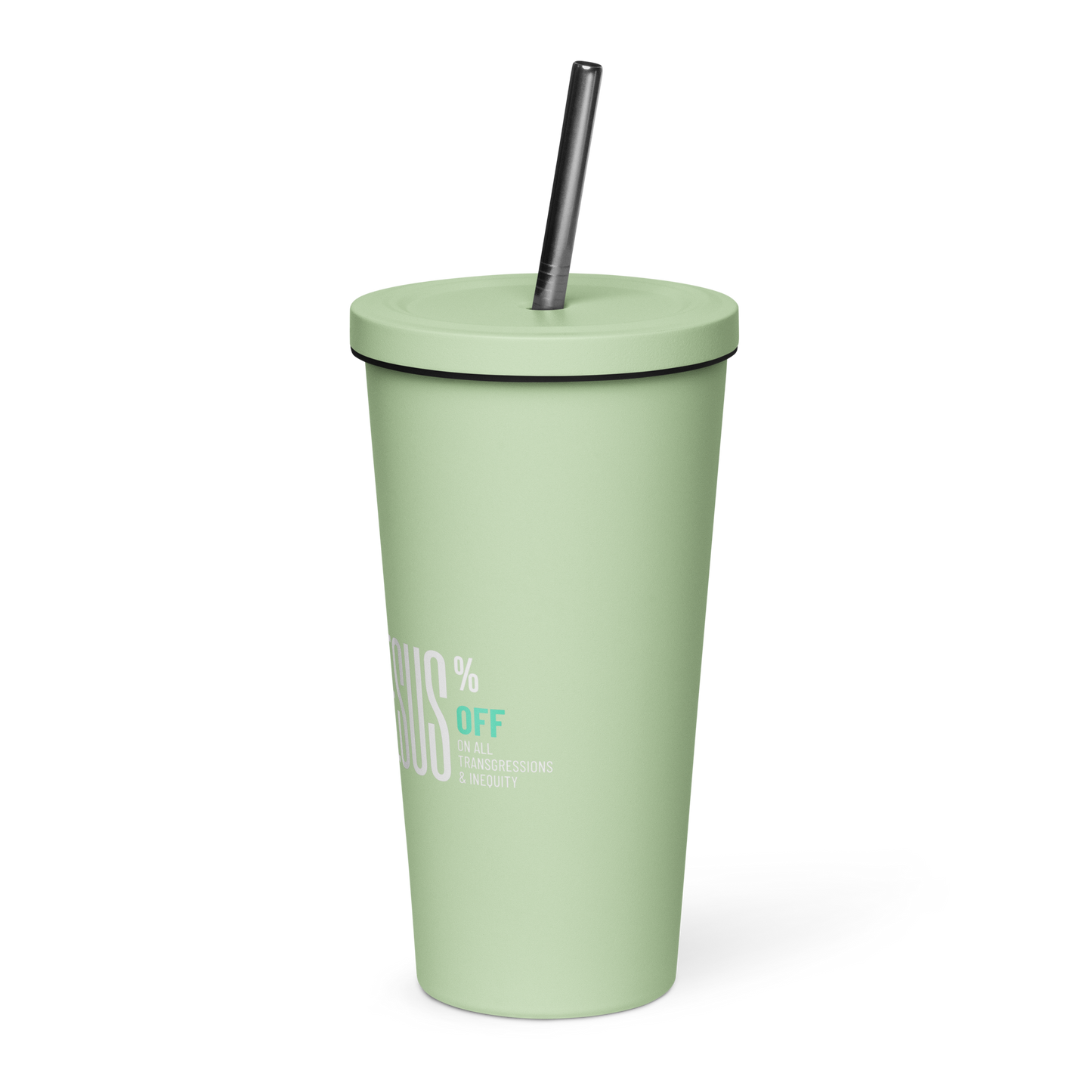 SUFFICIENT GRACE Insulated tumbler with a straw