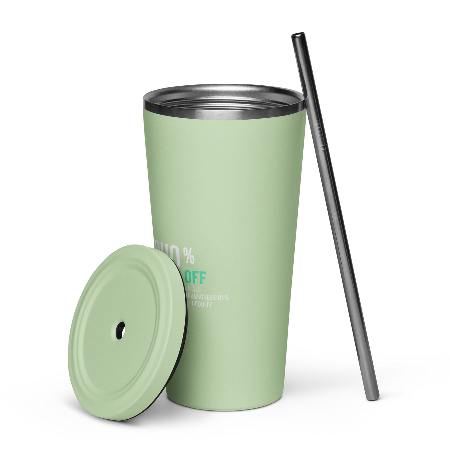 SUFFICIENT GRACE Insulated tumbler with a straw