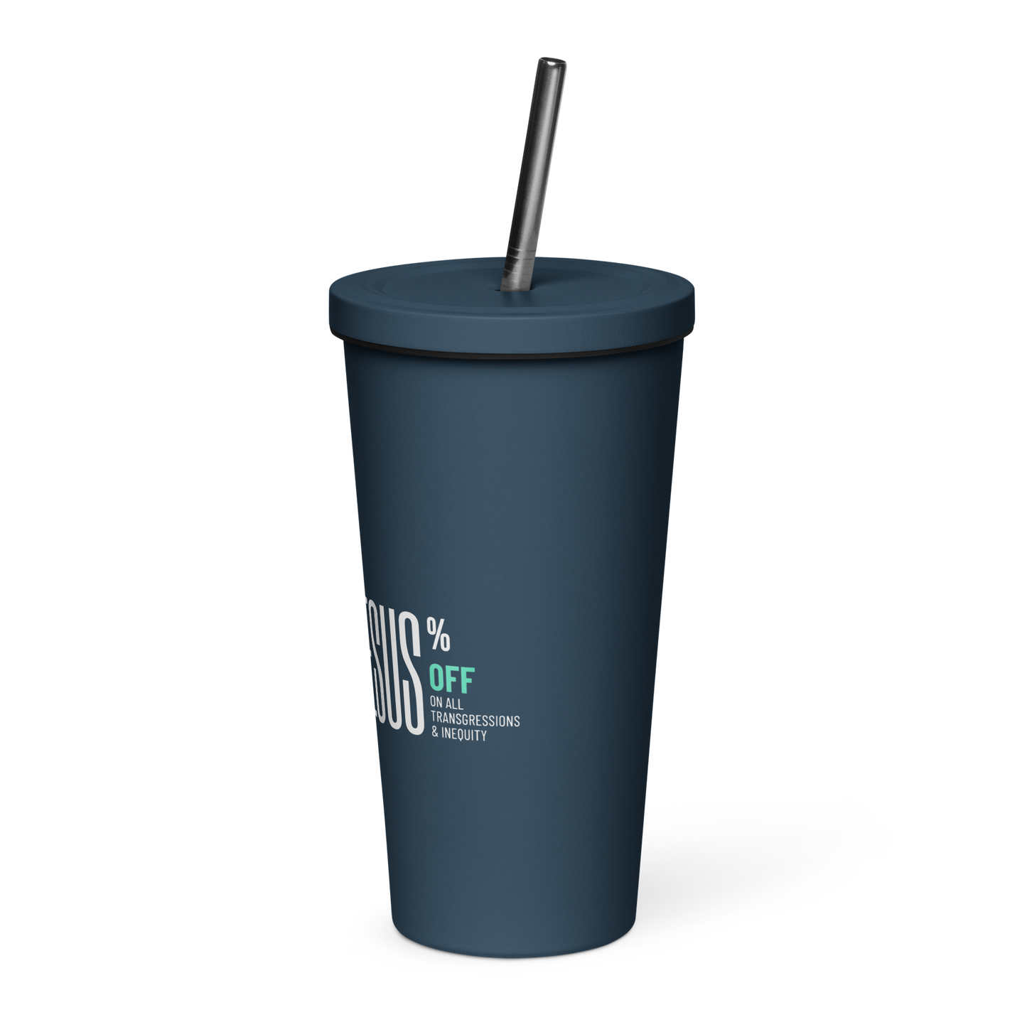 SUFFICIENT GRACE Insulated tumbler with a straw
