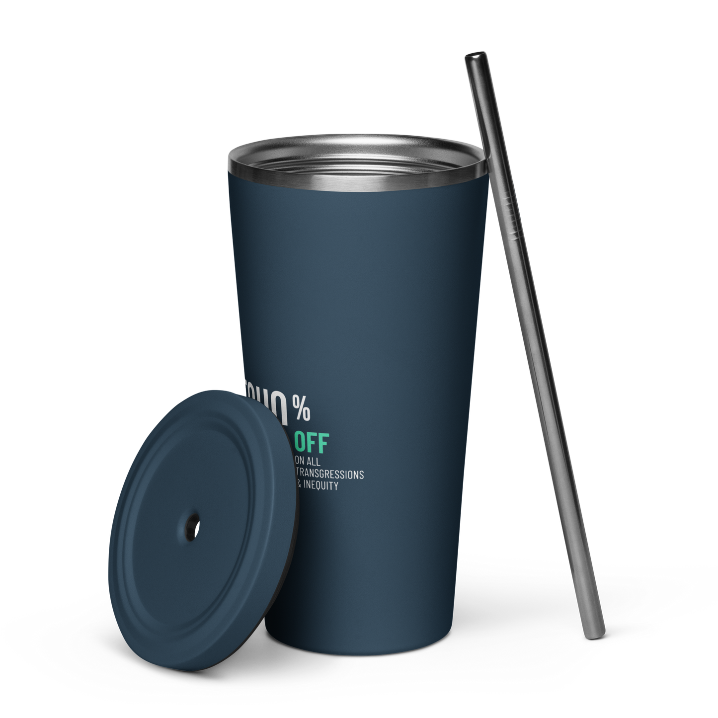 SUFFICIENT GRACE Insulated tumbler with a straw