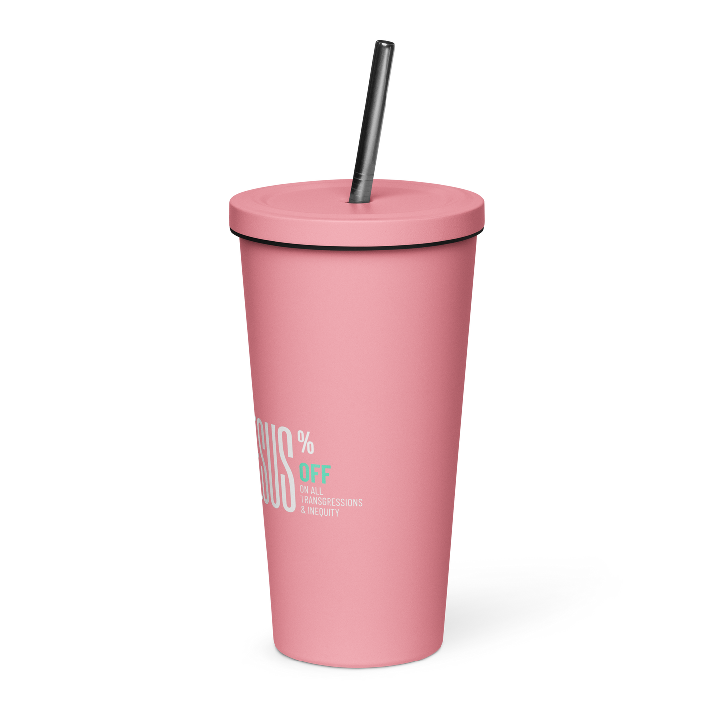 SUFFICIENT GRACE Insulated tumbler with a straw