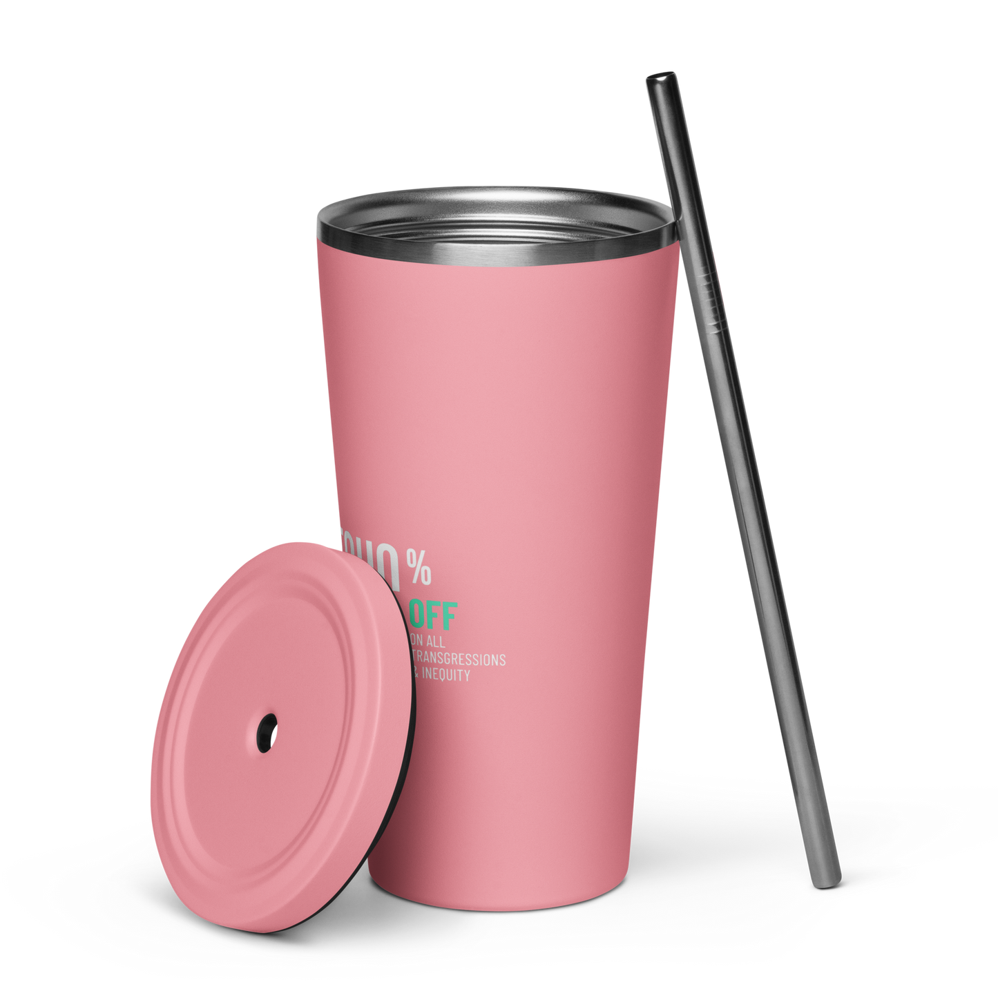 SUFFICIENT GRACE Insulated tumbler with a straw