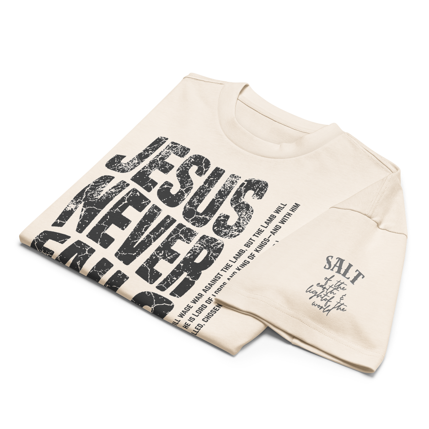 Men’s JESUS NEVER FAILS box tee