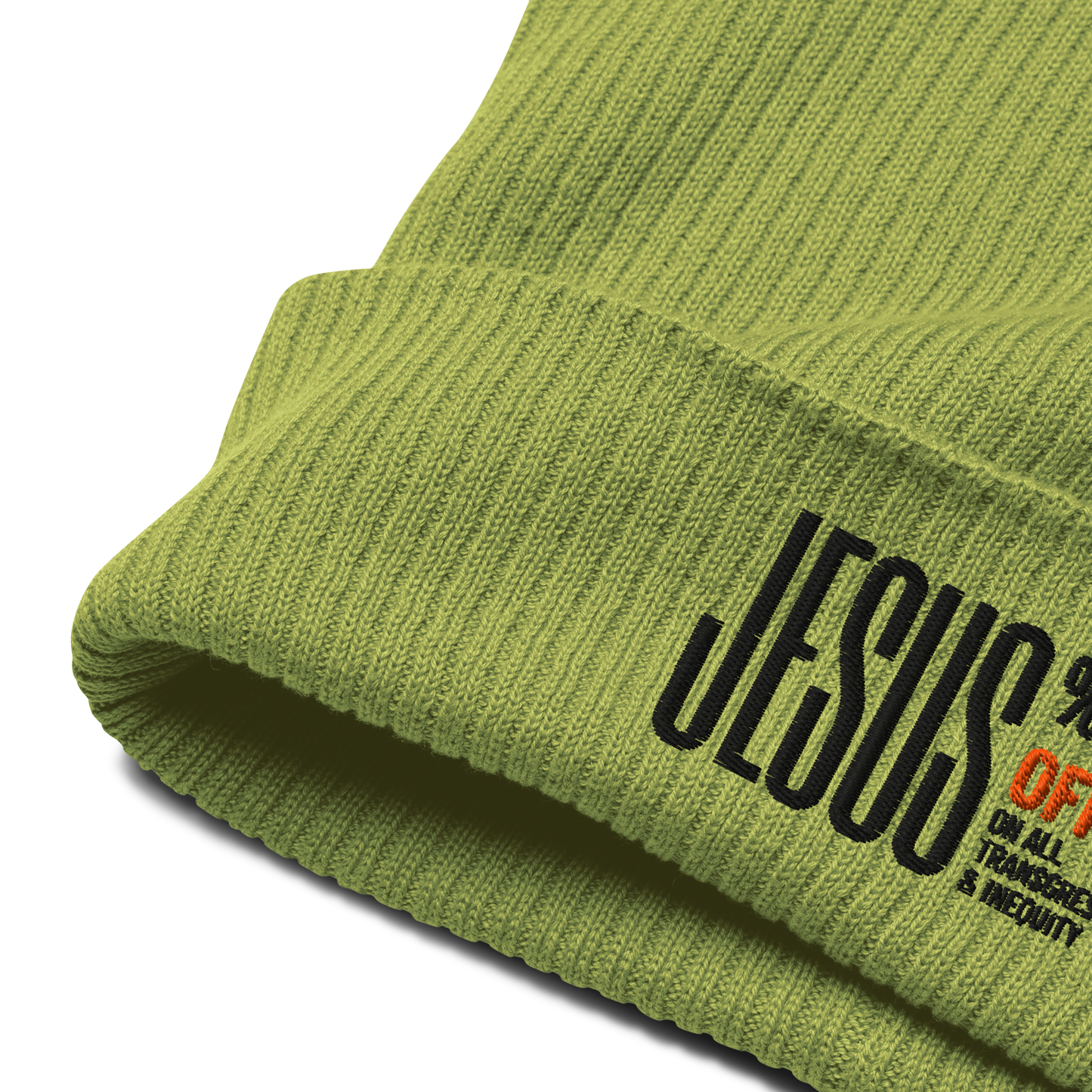 SUFFICIENT GRACE Organic ribbed beanie