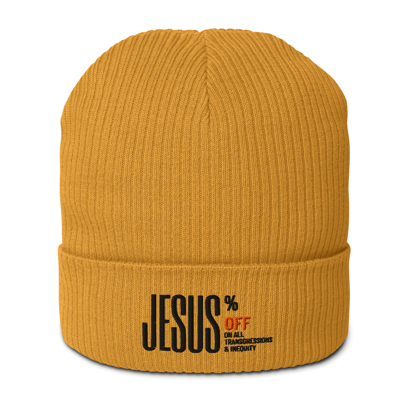 SUFFICIENT GRACE Organic ribbed beanie