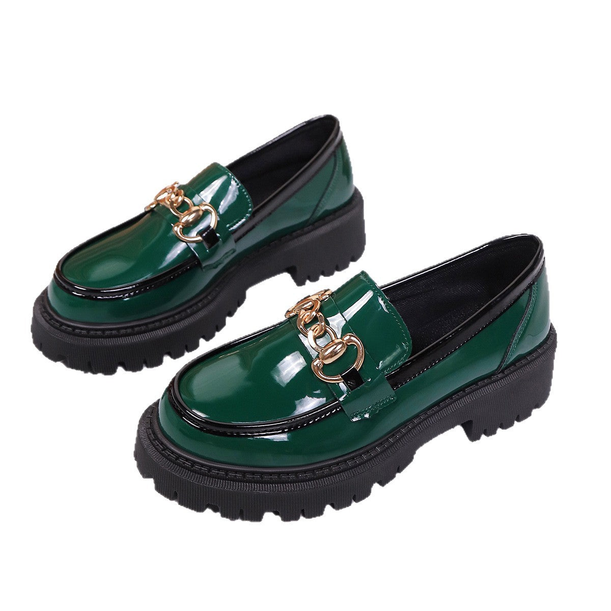 Leather Shoes Thick Sole Slip-On