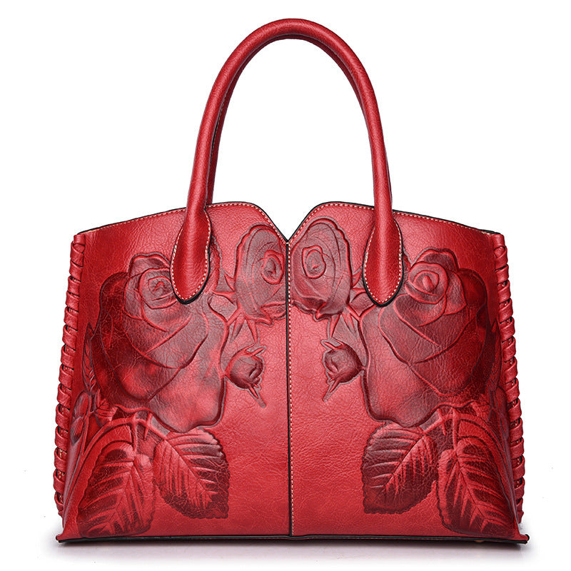 Embossed Leather Women's Handbag