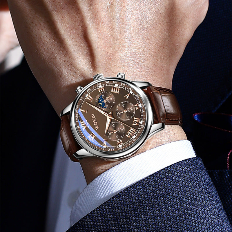 Men's WOKAI Quartz Watch with Leather Strap