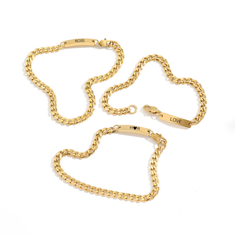 Stainless Steel Gold Plated Cuban Chain Bracelet