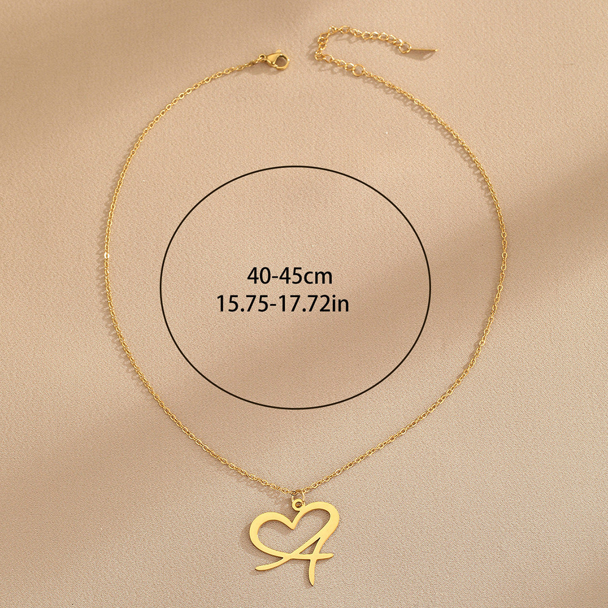 Heart of love 26 letter necklace