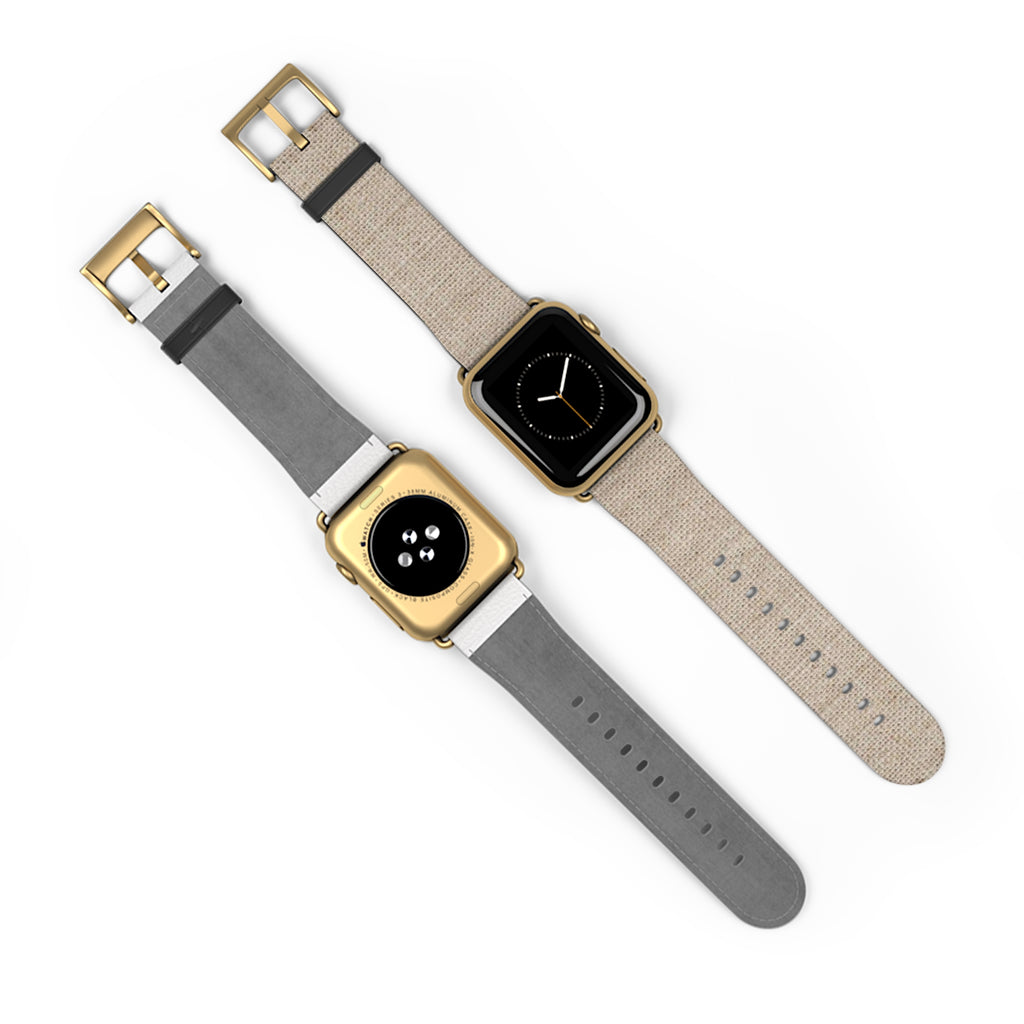 Beige Linen Texture Watch Band — Casual Apple Watch Strap