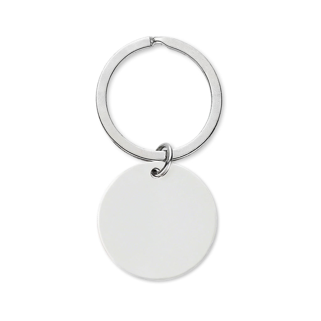 Engravable Stainless Steel Round Keychain — Personalized Name & Photo Keyring