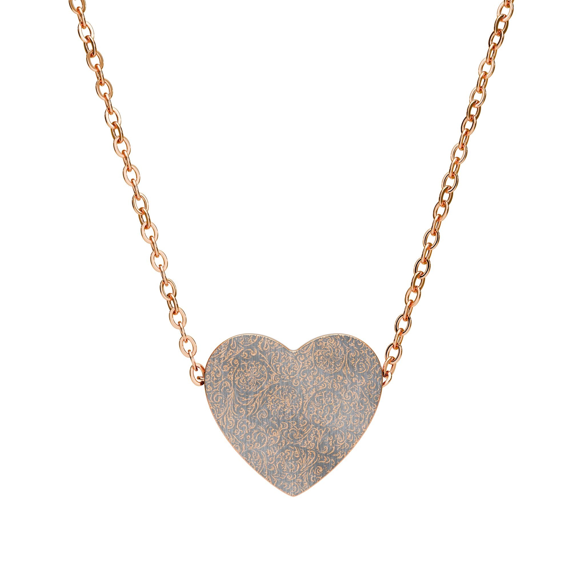 Engravable Heart Necklace —  Sterling/Silver or Rose Gold Pendant