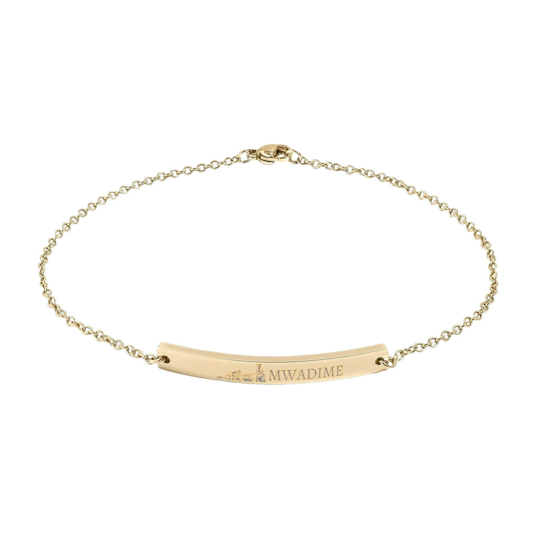 Engravable Curved Bar Anklet — Personalized Minimalist Anklet (Rose Gold or Black)