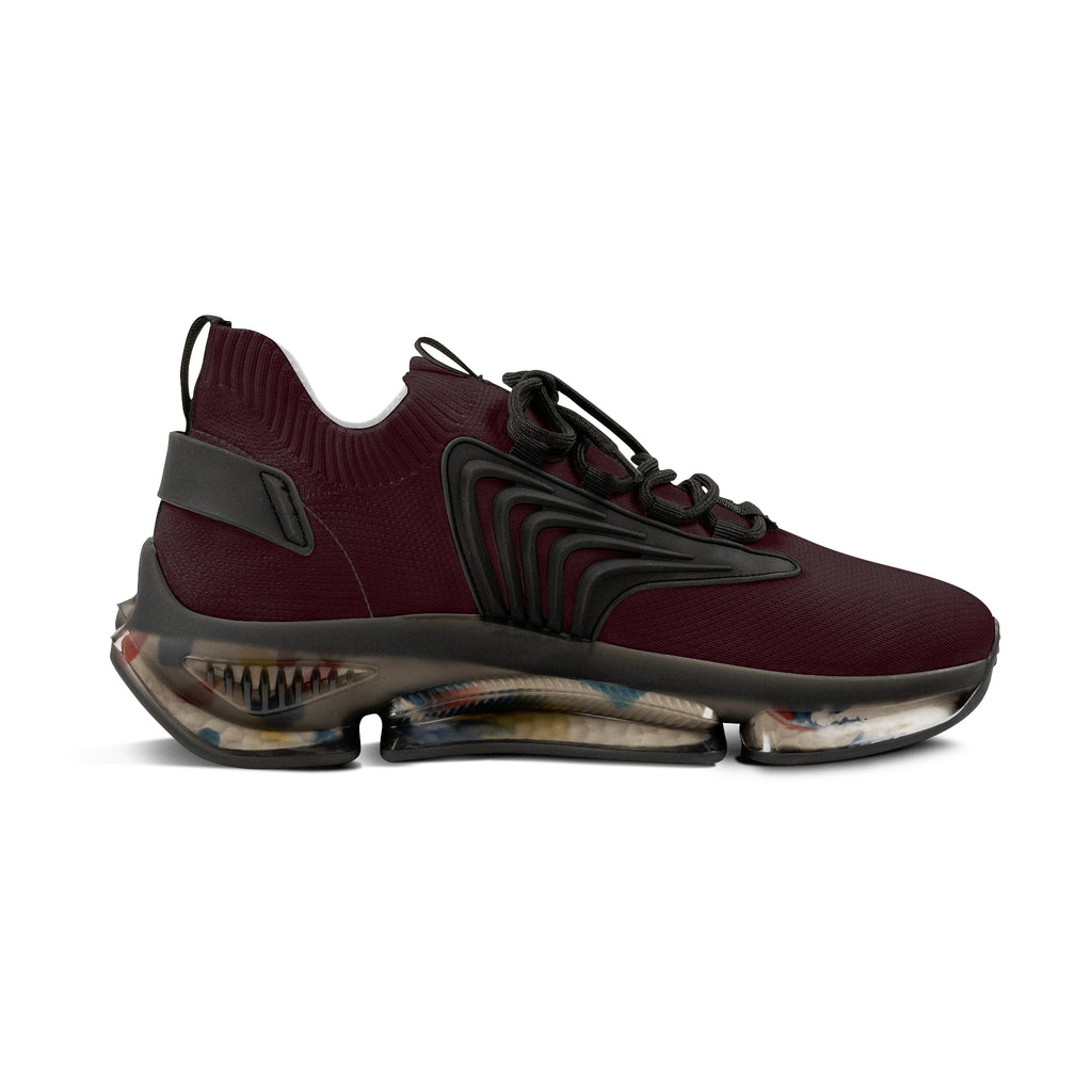 Men's Burgundy Mesh Sneakers — Lightweight Breathable Athletic Shoes