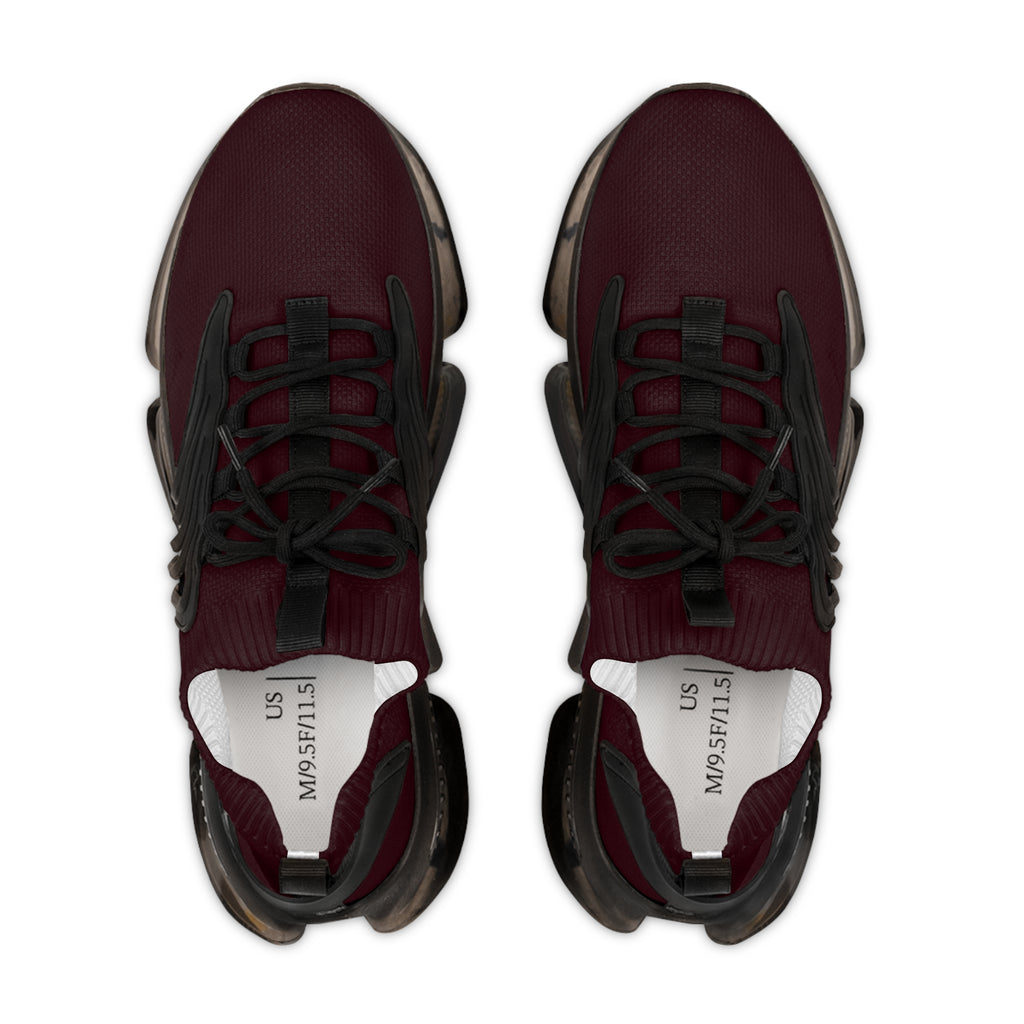 Men's Burgundy Mesh Sneakers — Lightweight Breathable Athletic Shoes