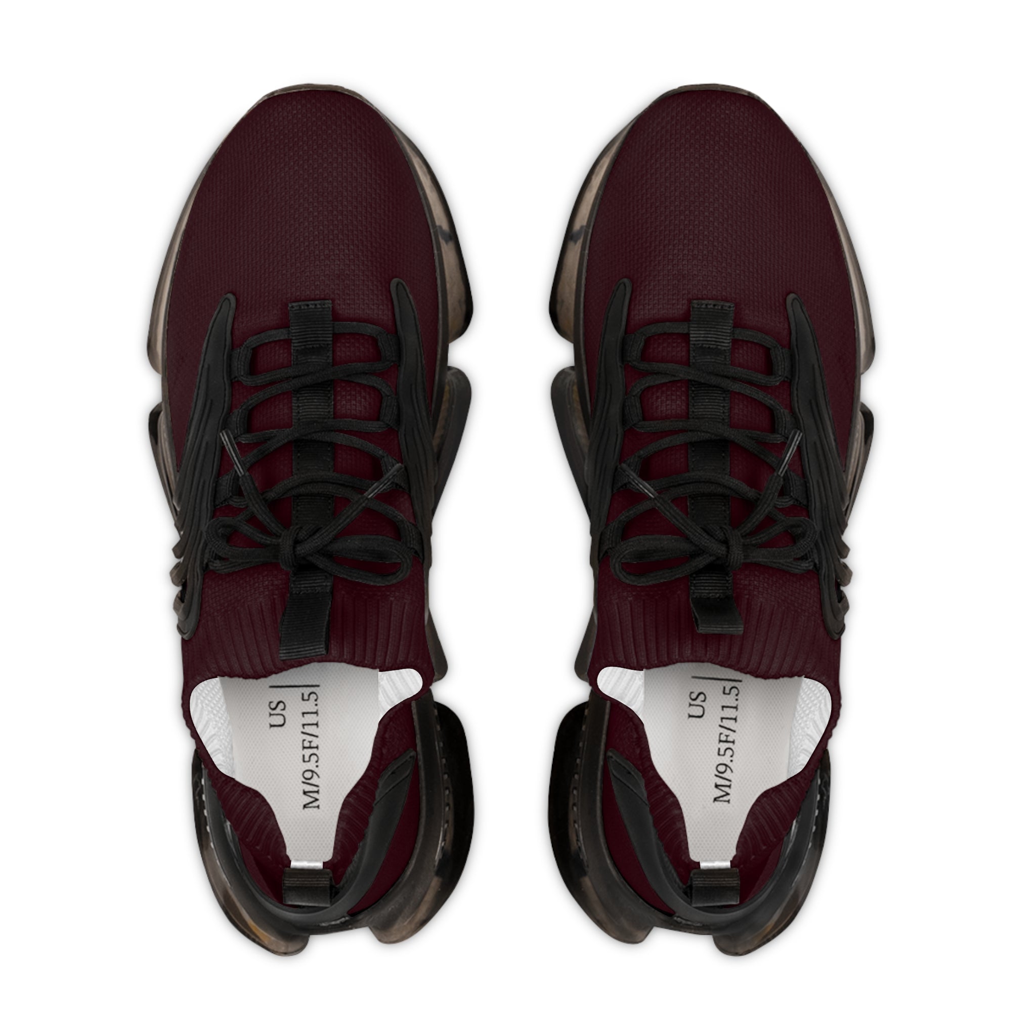 Men's Burgundy Mesh Sneakers — Lightweight Breathable Athletic Shoes