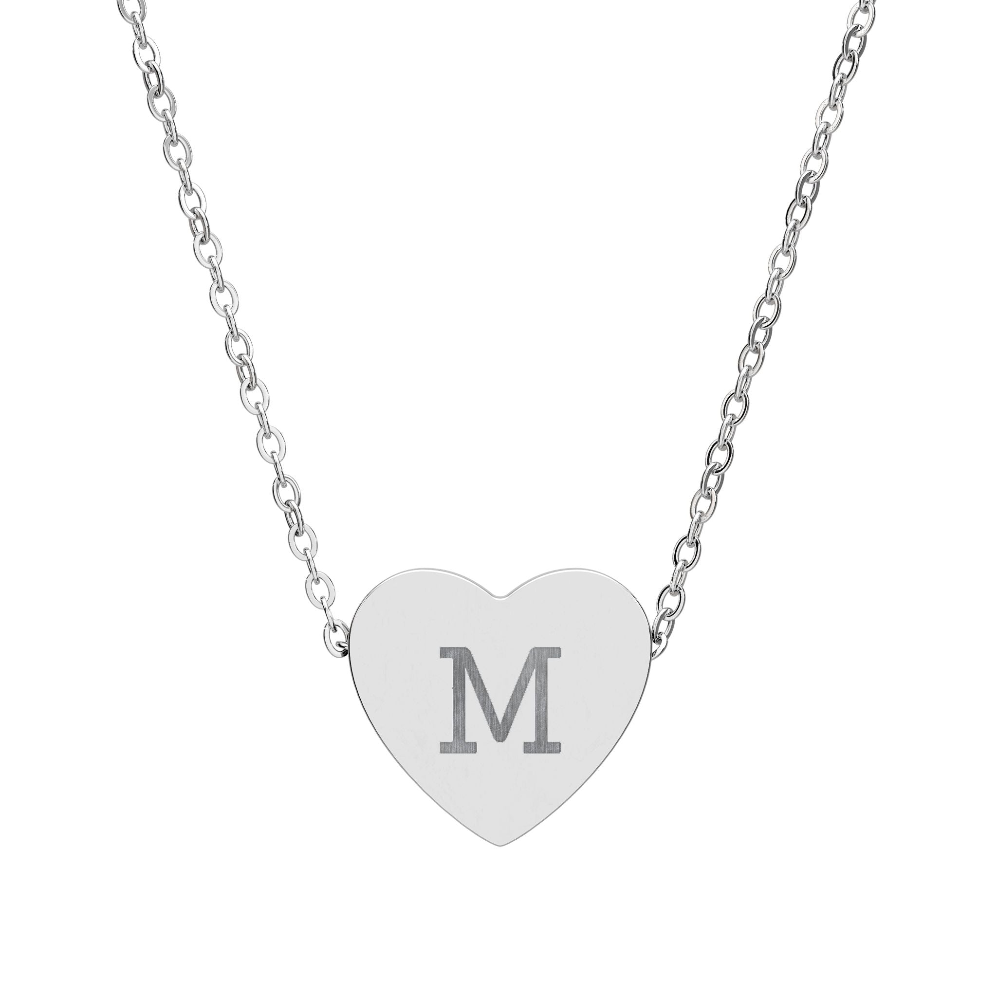 Engraved Heart Necklace — Personalized Initial Pendant