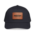 Leather Patch Baseball Cap — Mid Profile Trucker Hat with Rectangular Leather Logo