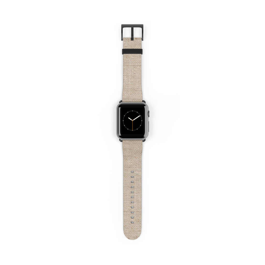 Beige Linen Texture Watch Band — Casual Apple Watch Strap