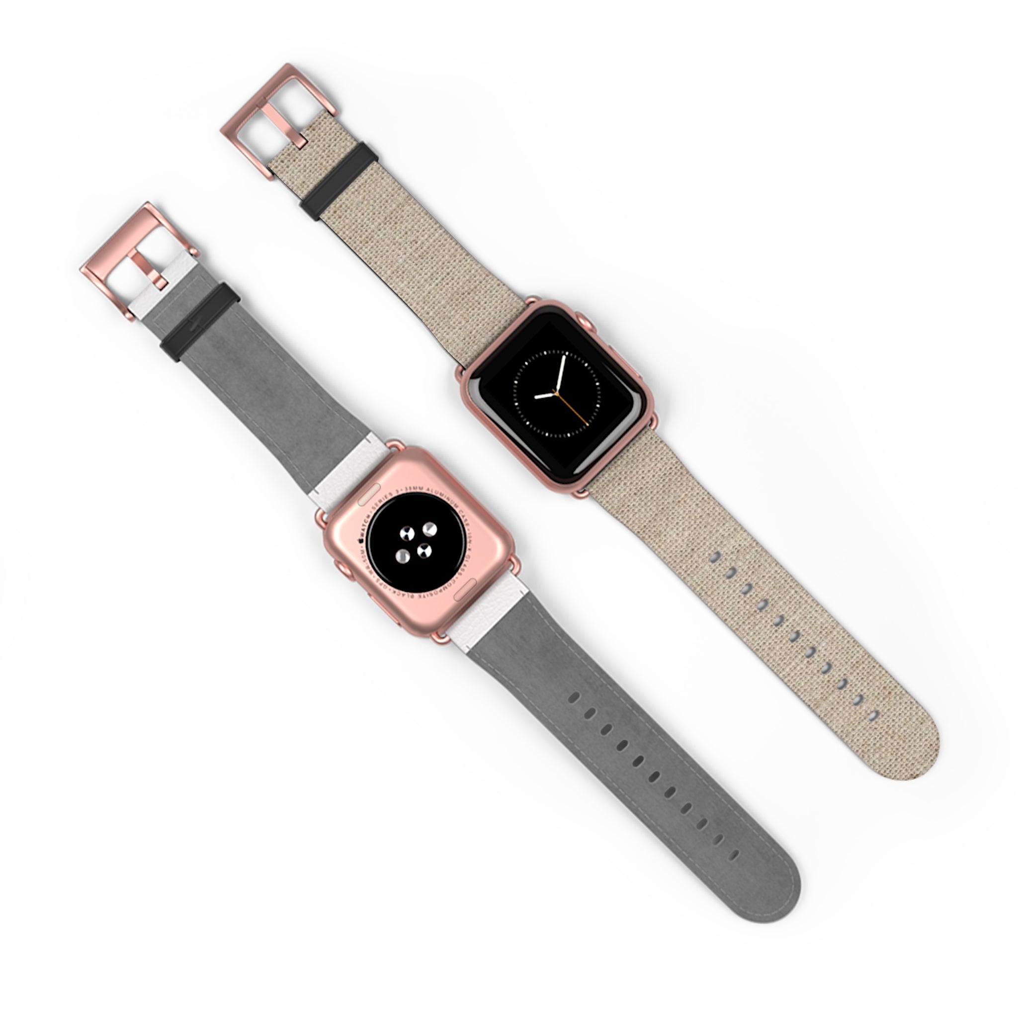 Beige Linen Texture Watch Band — Casual Apple Watch Strap