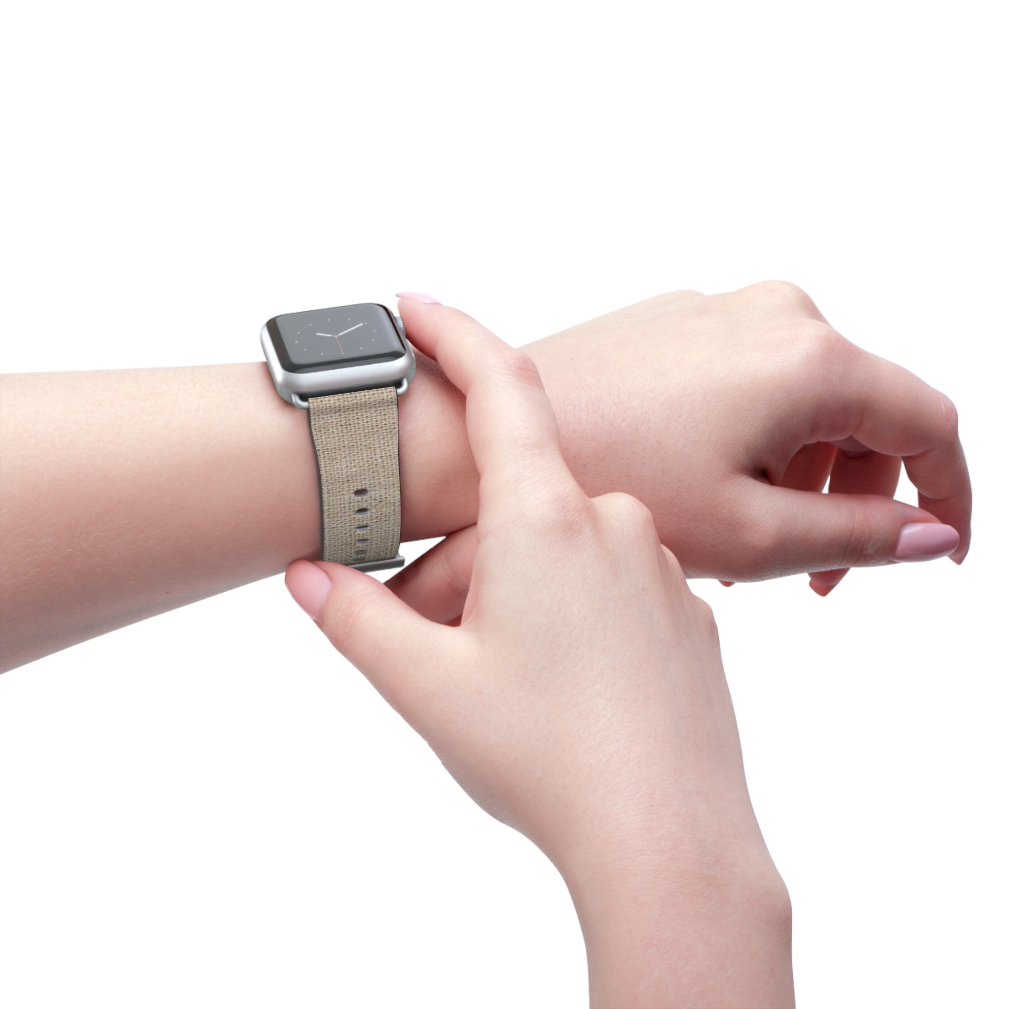 Beige Linen Texture Watch Band — Casual Apple Watch Strap