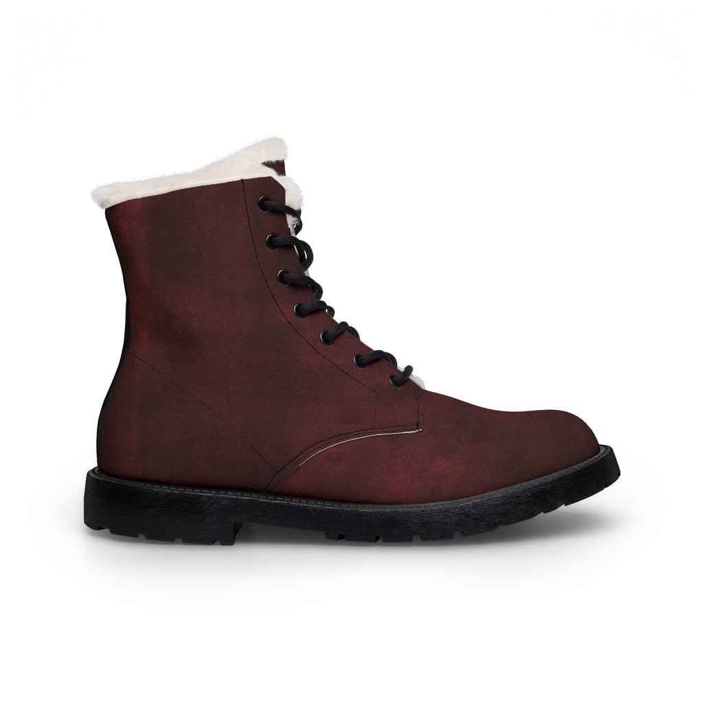 Men's Fur-Lined Leather Boots — Insulated Winter Work Boots