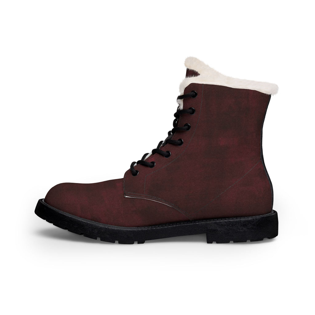 Men's Fur-Lined Leather Boots — Insulated Winter Work Boots