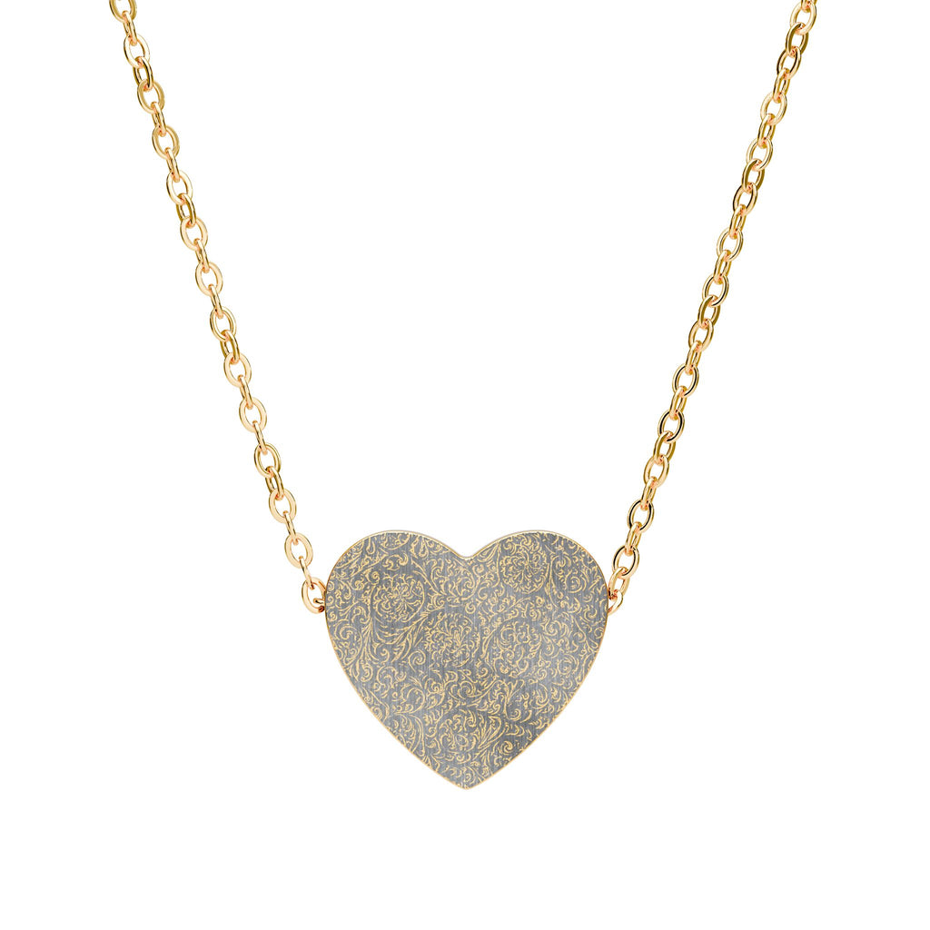Engravable Heart Necklace —  Sterling/Silver or Rose Gold Pendant