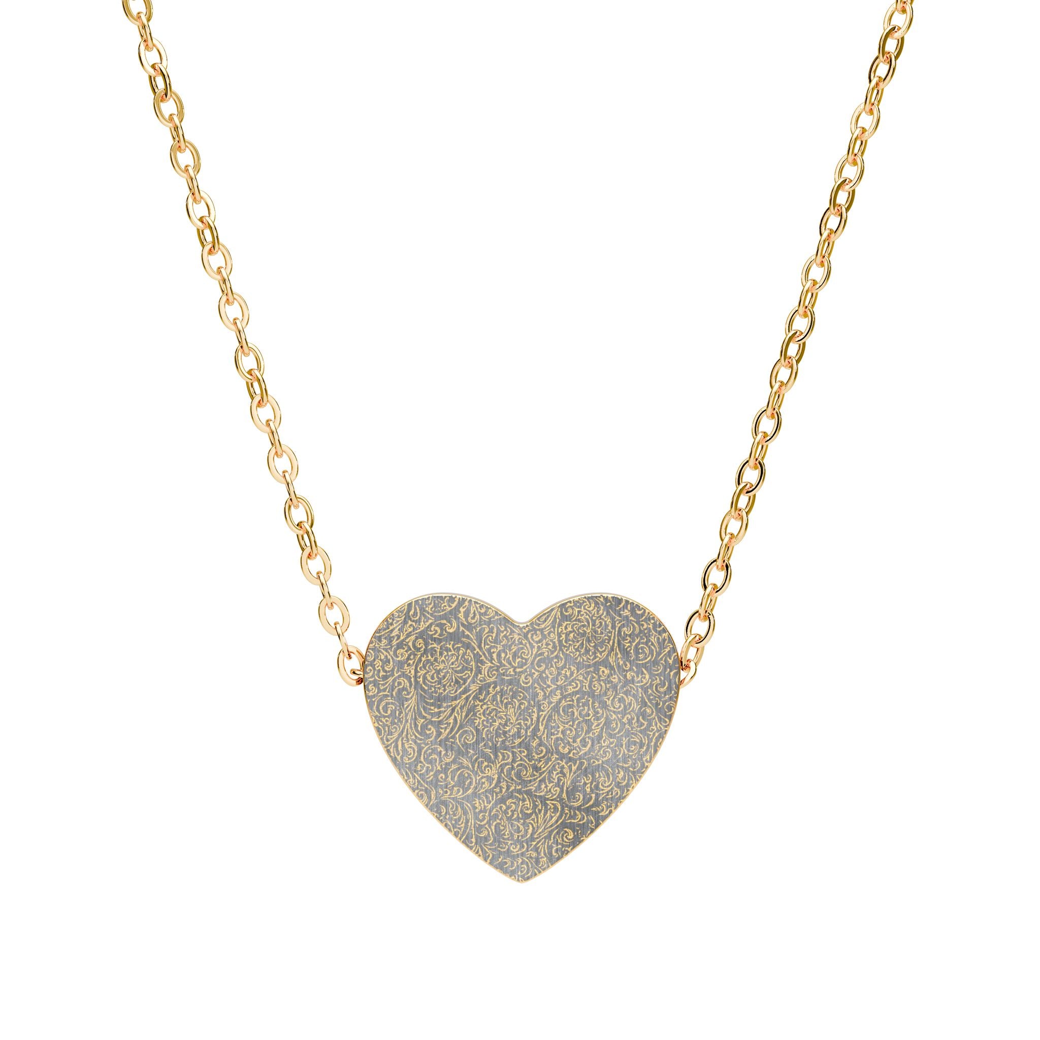 Engravable Heart Necklace —  Sterling/Silver or Rose Gold Pendant