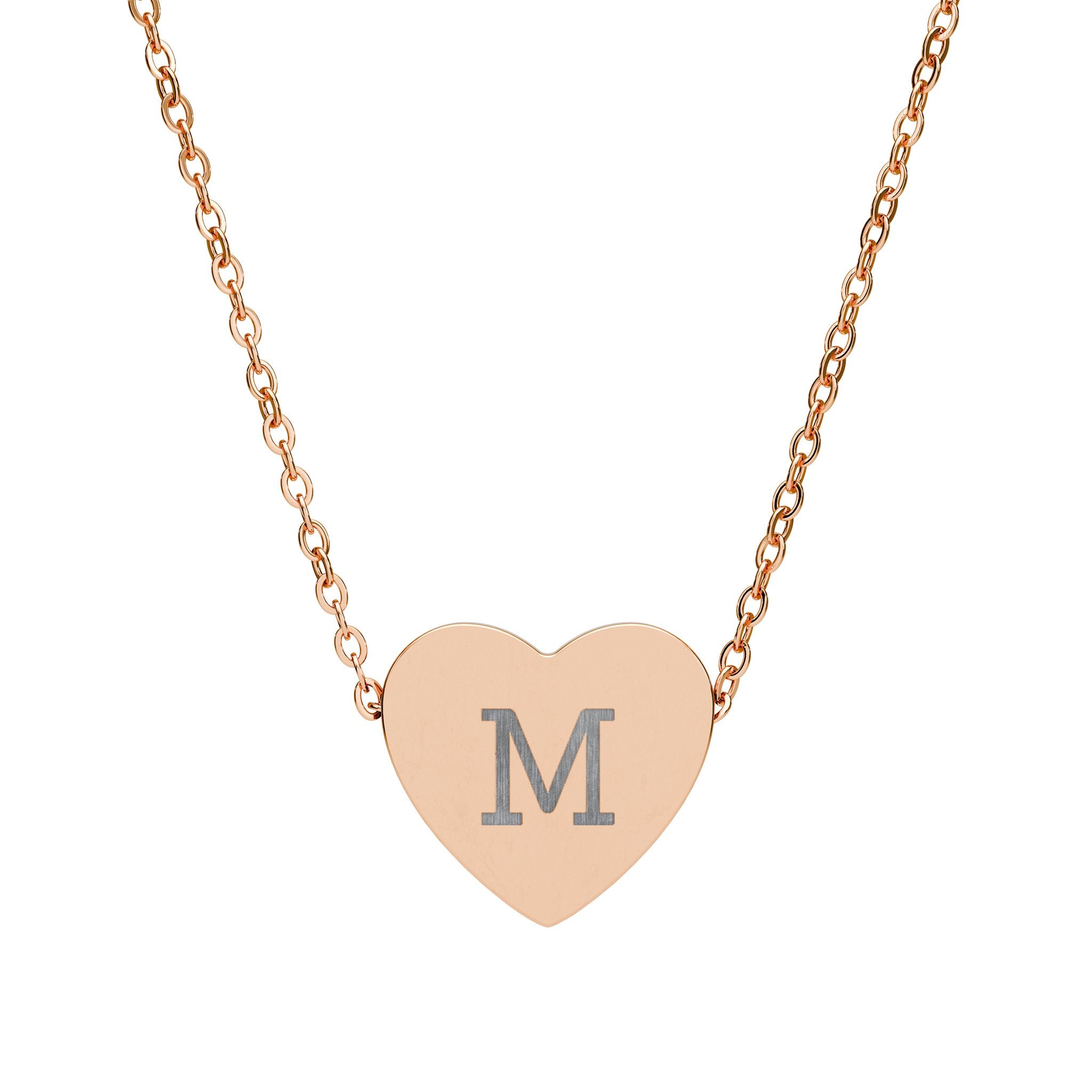 Engraved Heart Necklace — Personalized Initial Pendant