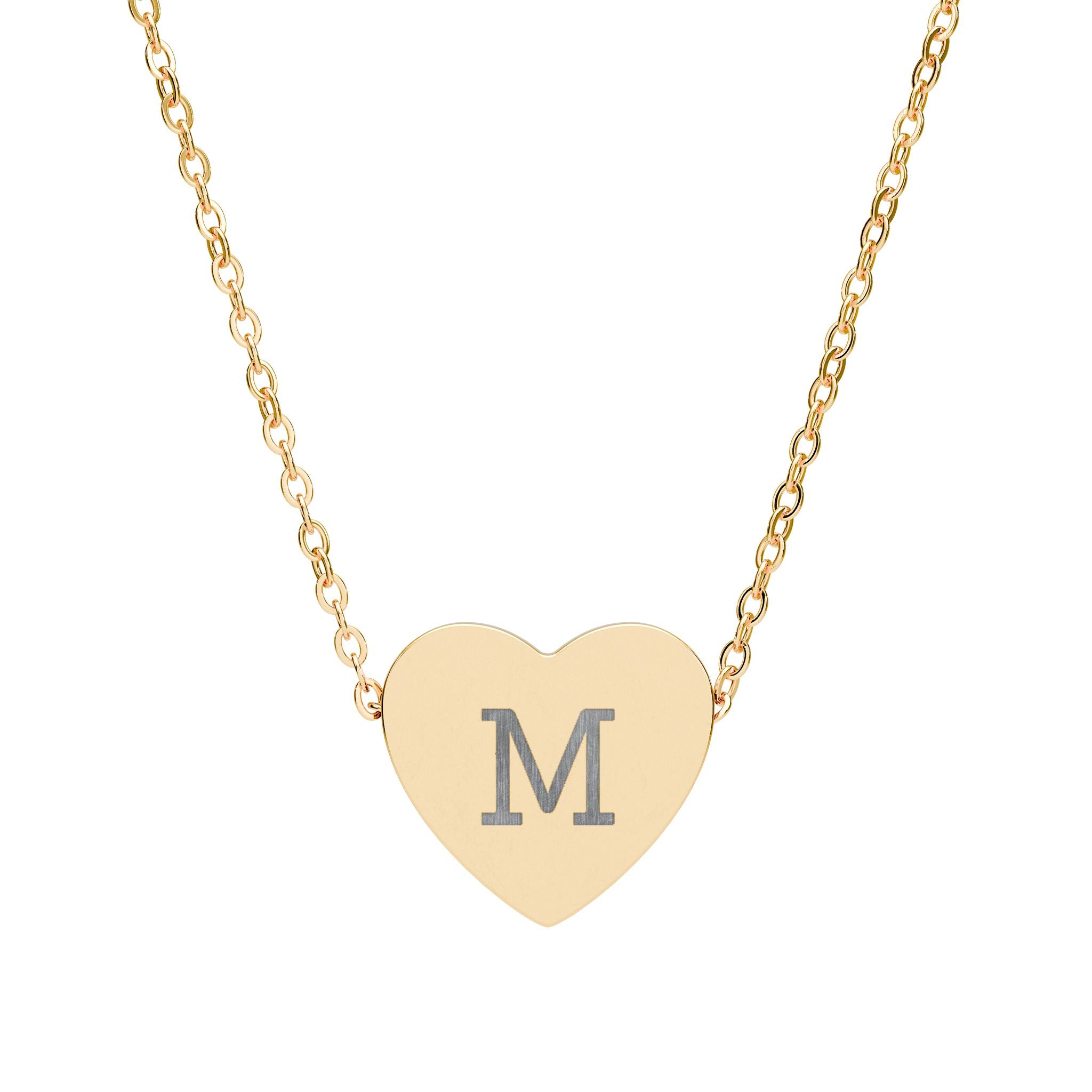 Engraved Heart Necklace — Personalized Initial Pendant