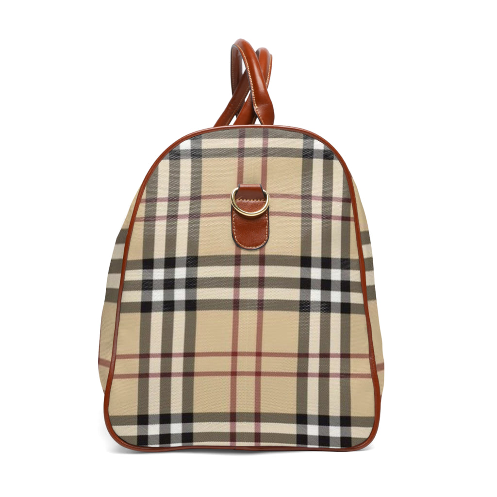 Classic Plaid Waterproof Travel Duffle Bag