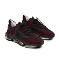 Men's Burgundy Mesh Sneakers — Lightweight Breathable Athletic Shoes
