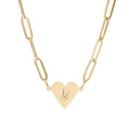 Heart Paperclip Necklace — Engravable Rose Gold Heart Pendant