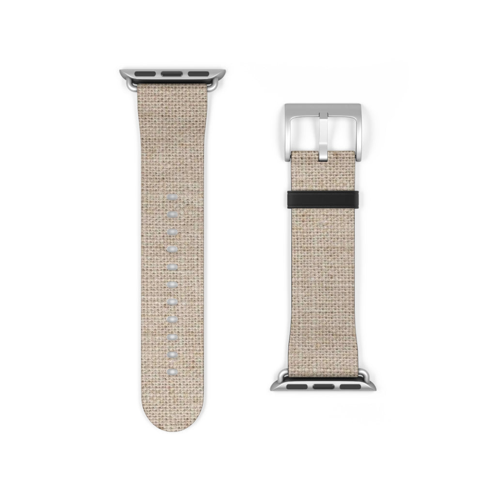 Beige Linen Texture Watch Band — Casual Apple Watch Strap