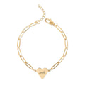 Engravable Paperclip Heart Bracelet – Personalized Rose Gold/Gold Chain Gift
