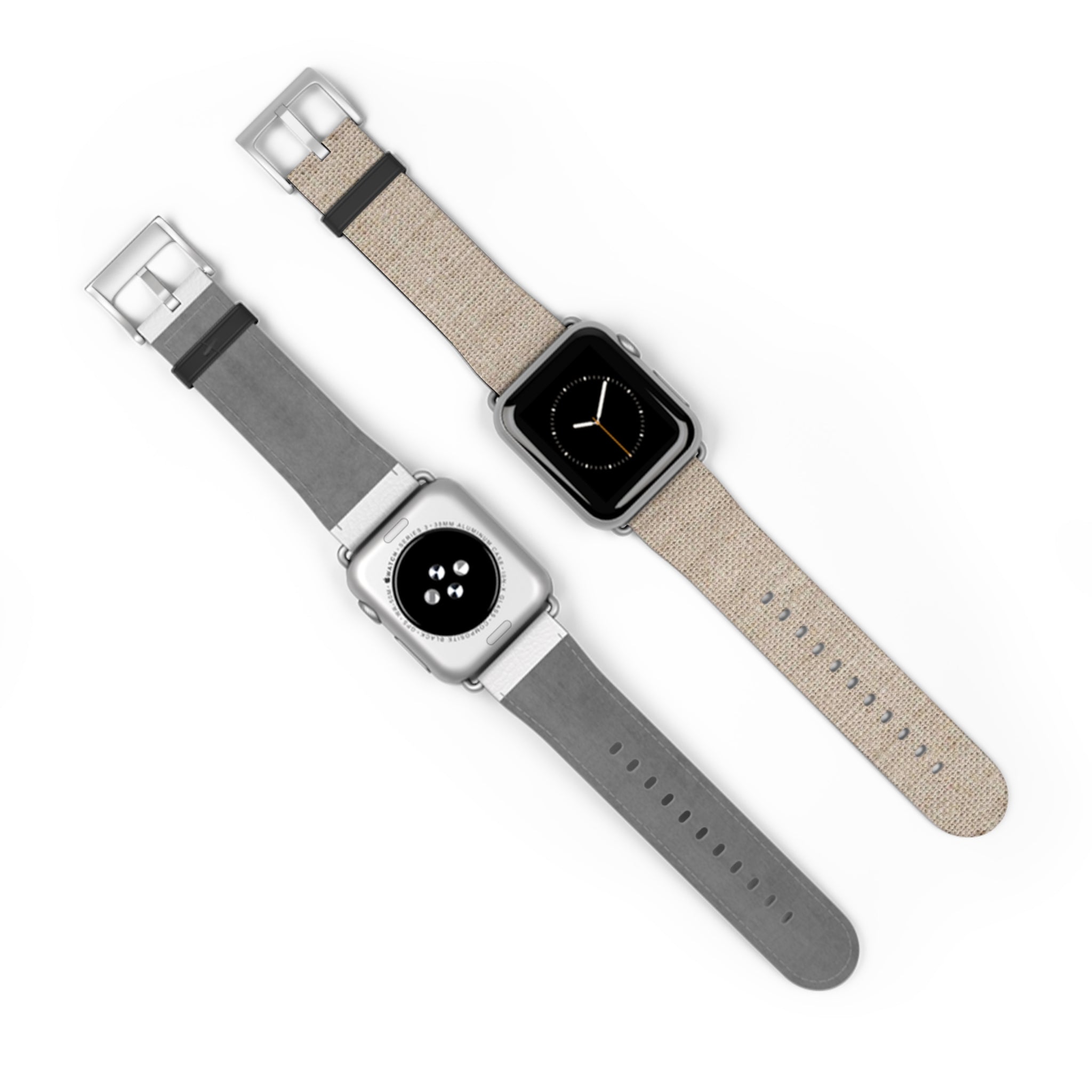 Beige Linen Texture Watch Band — Casual Apple Watch Strap