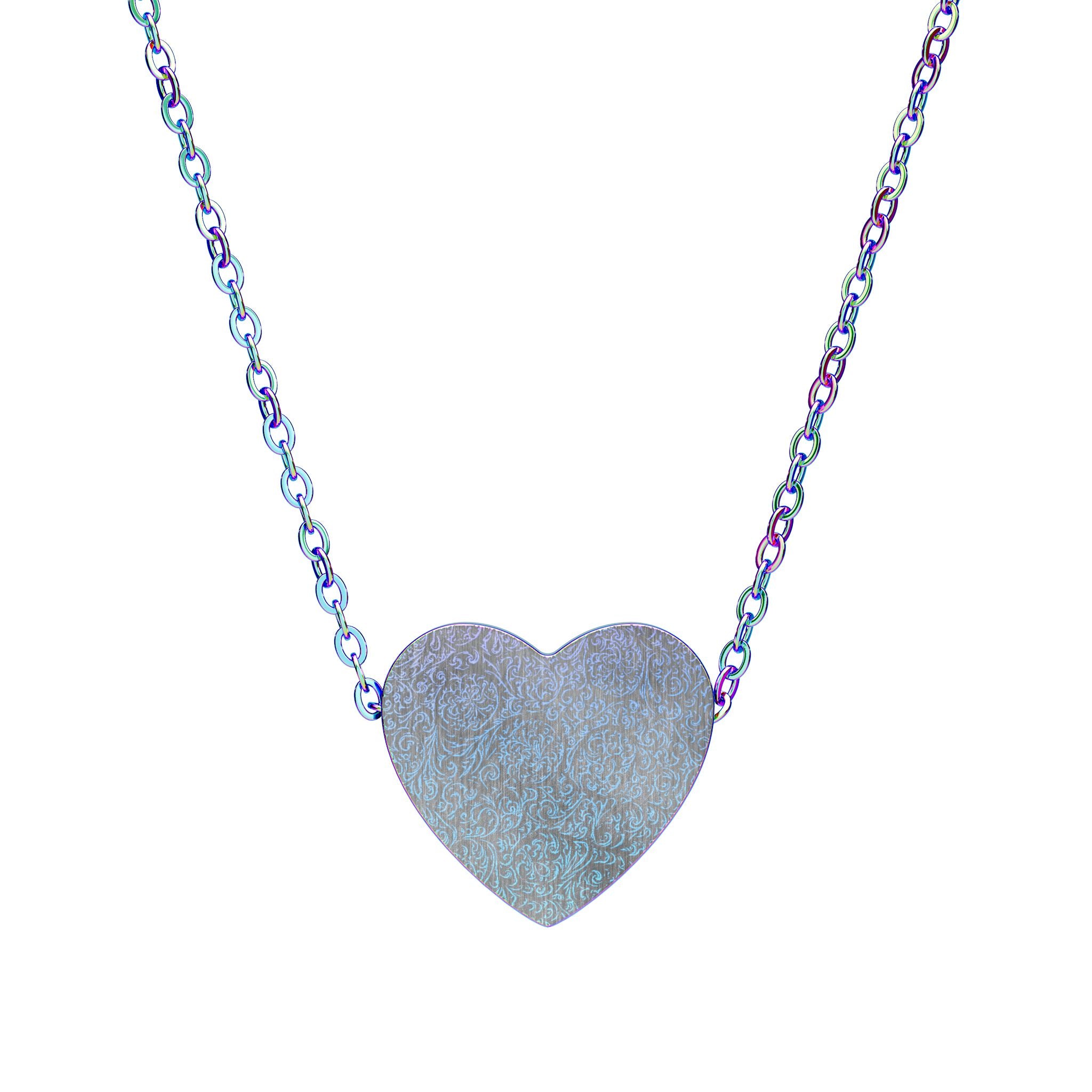 Engravable Heart Necklace —  Sterling/Silver or Rose Gold Pendant