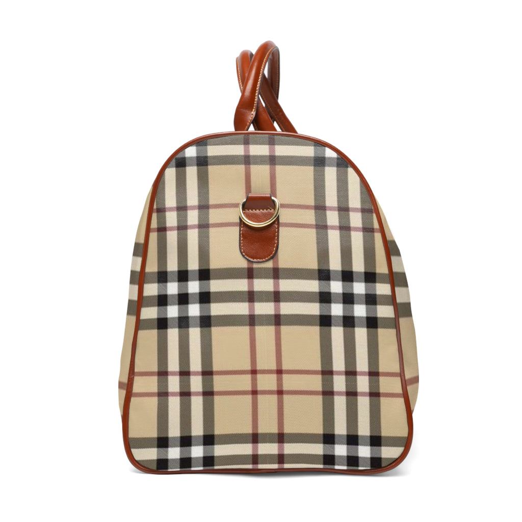 Classic Plaid Waterproof Travel Duffle Bag