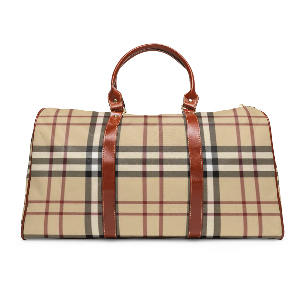 Classic Plaid Waterproof Travel Duffle Bag