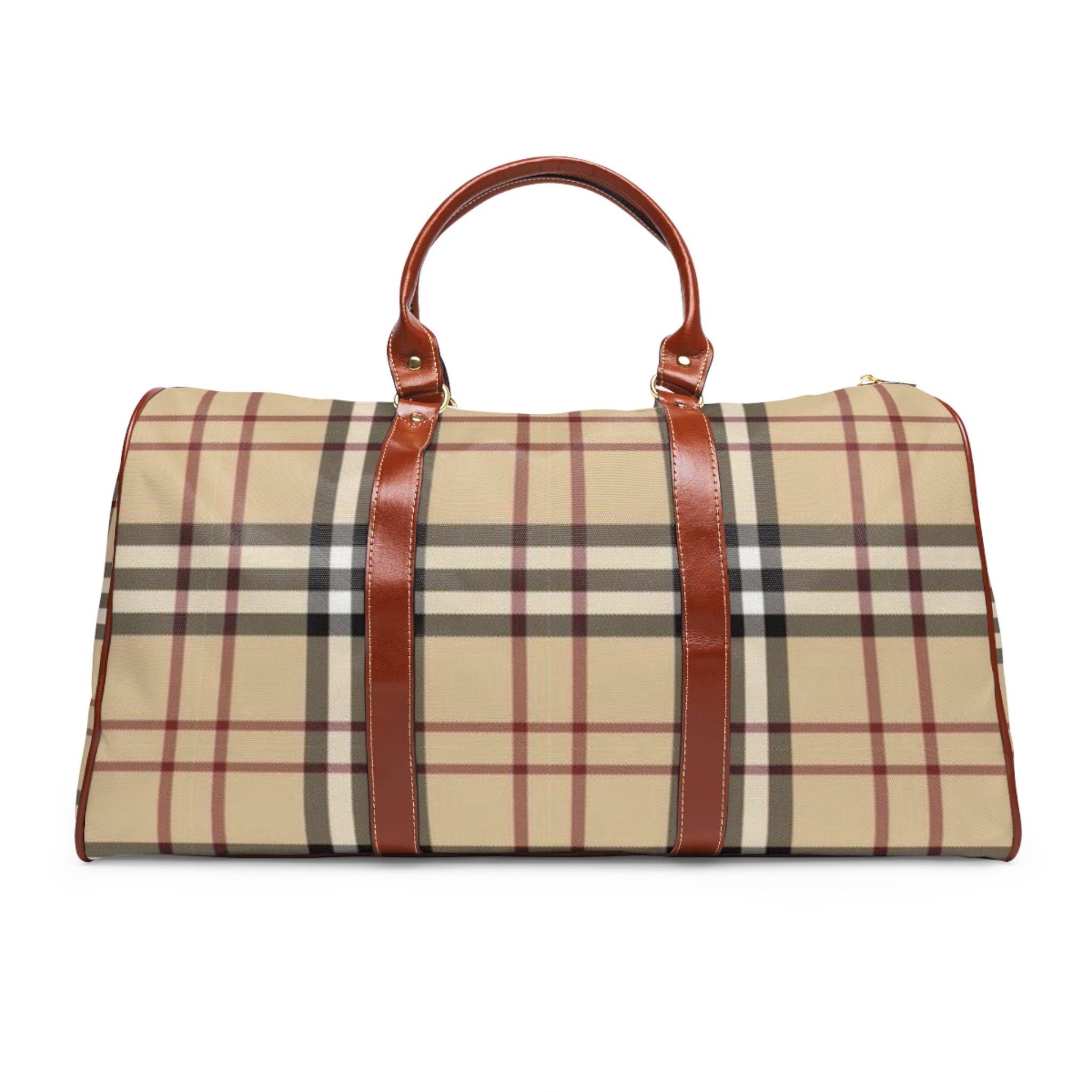 Classic Plaid Waterproof Travel Duffle Bag