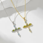 Cross Pendant Necklace with Zircon