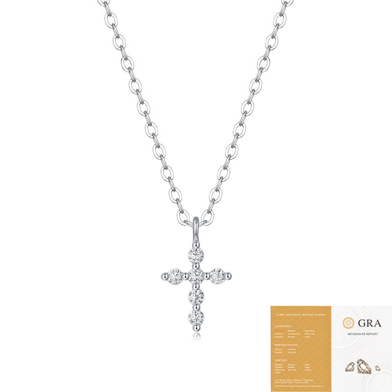 Cross Pendant Necklace with Moissanite
