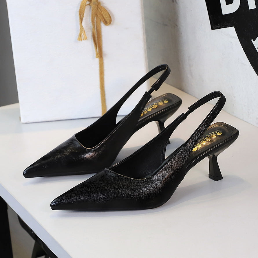 Leopard print low-heeled women's shoes