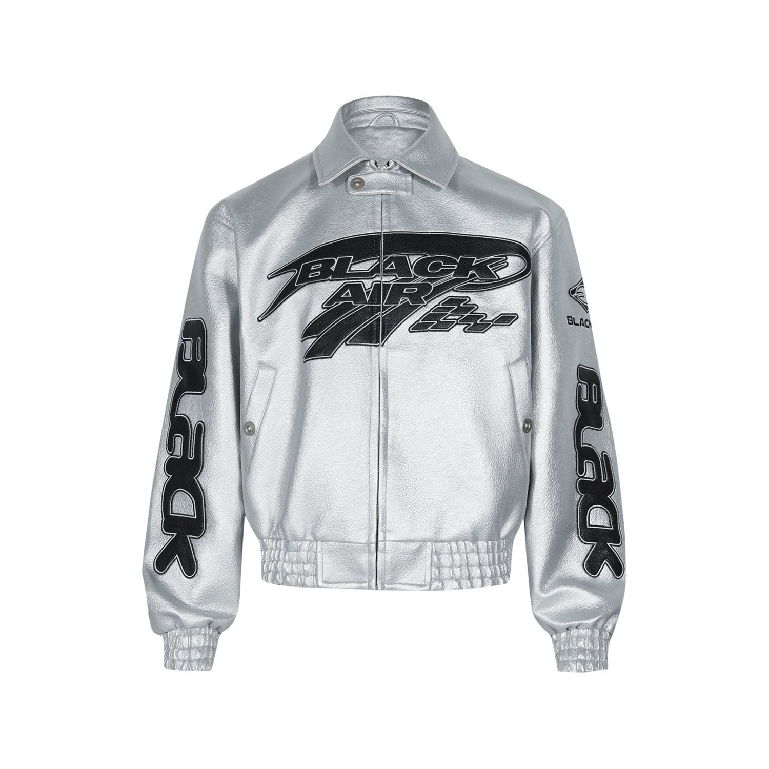 Embroidered PU Leather Jacket Streetwear Oversized