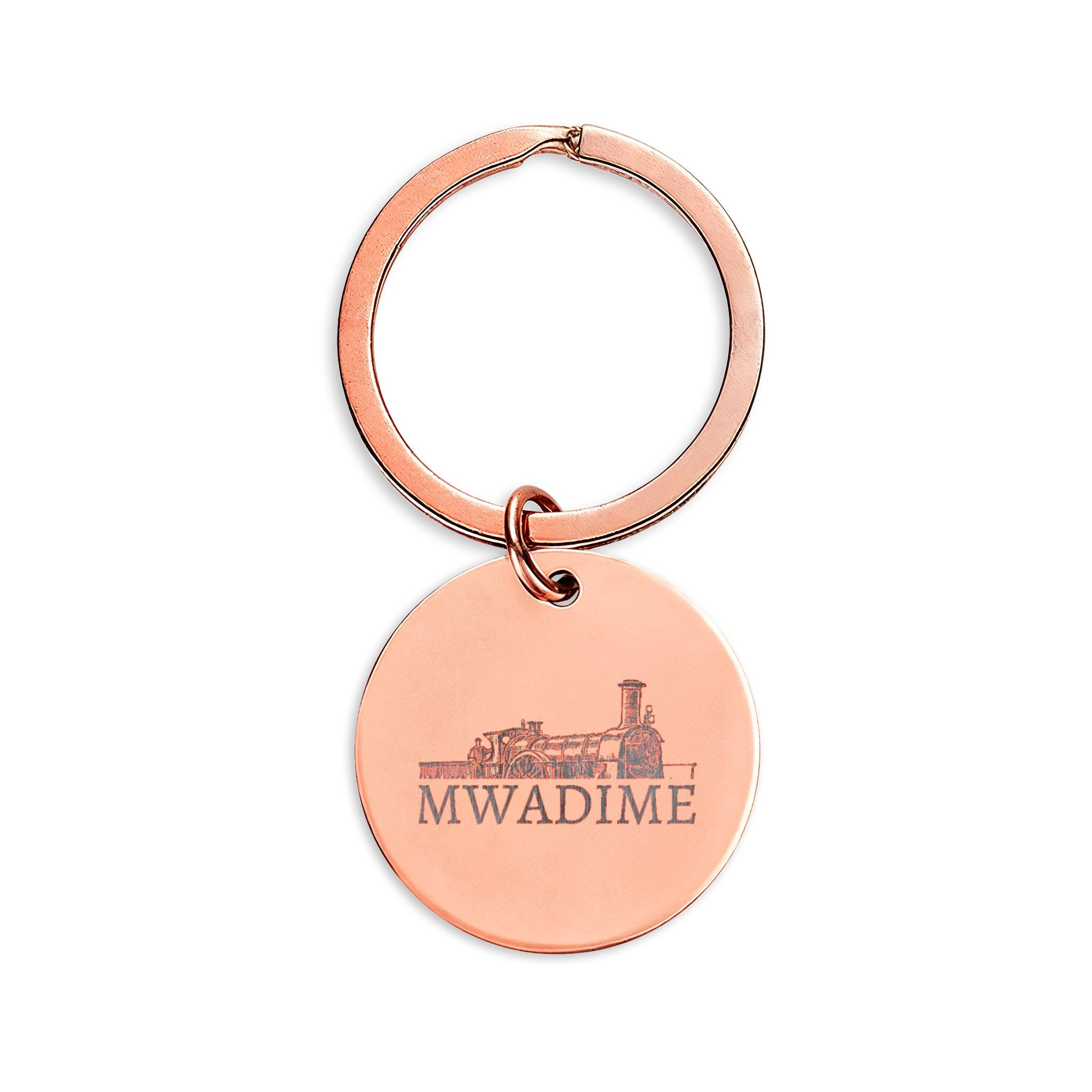 Engravable Stainless Steel Round Keychain — Personalized Name & Photo Keyring